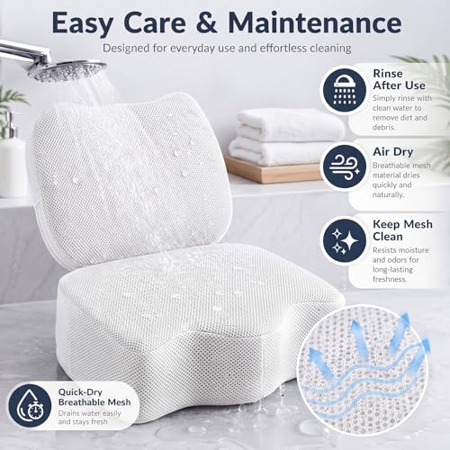 Yerliker 1 Pcs Foldable Hot Tub Booster Seat for Adults Adjustable 2 Heights up to 6.3", Weighted Booster Seat 3D Air Mesh Hot Tub Accessories Quick Dry Micro Dot Non Slip for Spa Bathtub Pool (White) - color: White