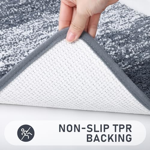 Bsmathom Bathroom Rugs Sets 4 Piece with Toilet Cover, Plush Shaggy Microfiber Non Slip Bath Rugs, Machine Washable Bathroom Mat with U-Shaped Contour Toilet Mat Shower, Dark Grey - color: Dark Grey, size: 18"x26"+20"x31"+U20"x24"+Cover19"x21"