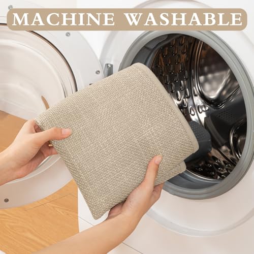 YIHOUSE Beige Bathroom Rug Set, 3 Piece - Absorbent Non Slip Bath Mat, Quick Dry, Thin Bath Rug for Toilet and Floor - color: Beige, size: 3 Piece (17"x24" + 17.5"x24"U + 17"x32")