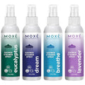 MOXE Aromatherapy Shower Mist Variety Pack, Eucalyptus, Lavender, Breathe and Dream, Spa Steam Spray, Natural 100% Essential Oils, Aromatherapy, Sinus Congestion Relief, 4 Pack (8oz) - color: Variety Pack, size: 2 Fl Oz (Pack of 4)