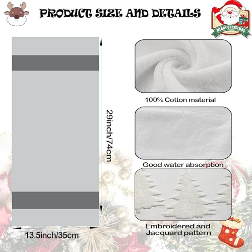 2 Pack Christmas Tree Hand Towels 100% Cotton Jacquard Holiday Kitchen Dish Towels Retro Neutral Beige Bathroom Towels Set Gift Seasonal Xmas Winter Bathroom Decor (Beige Christmas Tree) - color: Beige Christmas Tree