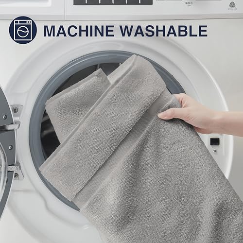 Casual Living Grey Cotton Bath Mats Set of 2 Towel Mats for Bathroom Floor Banded Rugs Soft Absorbent Ring Spun Cotton Washable Essentials Bathroom Shower Accessories, 34-inch x 21-inch, Grey - color: Grey