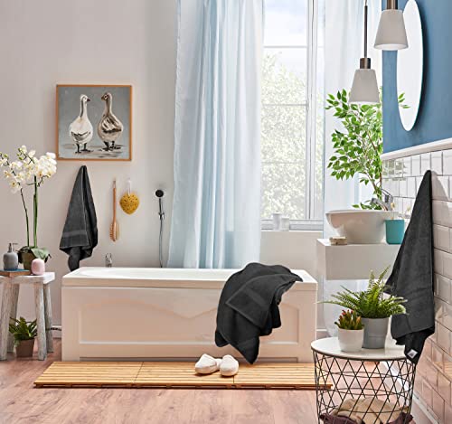 Utopia Towels 8 Piece Luxury Towel Set – Majestic Plush, Super Absorbent & Quicker-to-Dry, Thick 100% Ring Spun Cotton Towels for Bathroom, Spa & Hotel – 2 Bath, 2 Hand, 4 Washcloths, Black - color: Black, size: 8 Pieces Towel Set