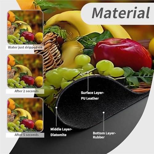 Faucet Fast Absorbent Pad - Colorful Fruit Apple Orange Banana , Suitable For Kitchen, Bathroom, Island And Other Scenes - color: Colorful Fruit apple orange banana