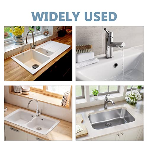 6 Pack Sink Overflow Ring, Chrome Plastic Hollow Basin Drain Cover | Fits 22-25mm Overflow Hole, Tool-Free Flex Buckle Install, Anti-Aging Rust Proof, for Ceramic Bathroom Kitchen Sink - color: Chrome -- 6 Pack, style: Plastic