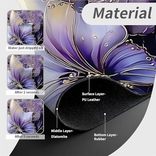 Faucet Fast Absorbent Pad - Purple Butterfly Floral , Suitable For Kitchen, Bathroom, Island And Other Scenes - color: Purple Butterfly Floral