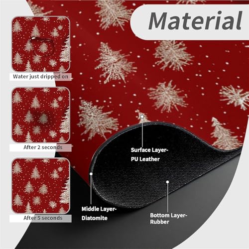 Faucet Fast Absorbent Pad - Christmas Tree And Snowflake , Suitable For Kitchen, Bathroom, Island And Other Scenes - color: Christmas Tree and Snowflake