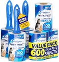 PetLovers Extra Sticky Lint Roller Mega Value Set 600 Sheets for Pet Hair Removal, Dog and Cat Lint Remover 6 Pack - size: 6 Pack Lint Roller