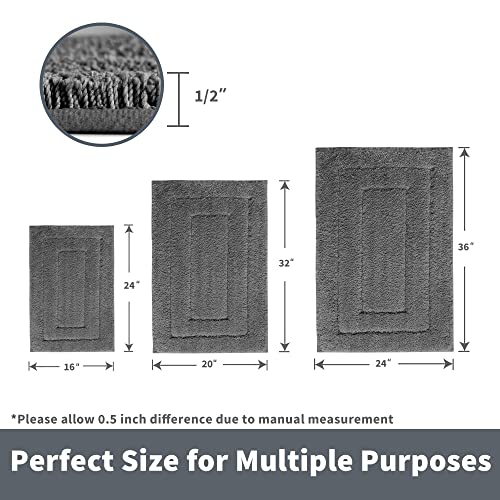 GRANNY SAYS Gray Bathroom Rugs Non Slip, Bath Mats for Bathroom, Super Soft and Water Absorbent, Microfiber Washable Bath Rugs for Bath Floor, Tub and Shower, 32" x 20", Dark Gray - color: Deep Gray, size: 1'8" x 2'8" (20" x 32")
