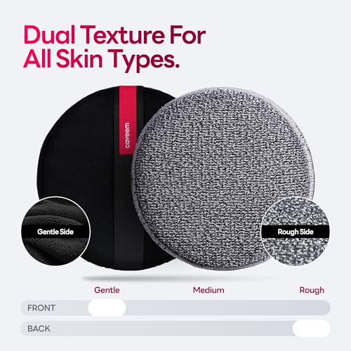 Caveem Exfoliating Body Scrubber, Bath and Body Scrub Buffer, Body Exfoliator for Remove Dead Skin, Gentle and Rough Lightweight Sponge for Shower (2 Pack) - style: Round and Dual-Sided Exfoliation