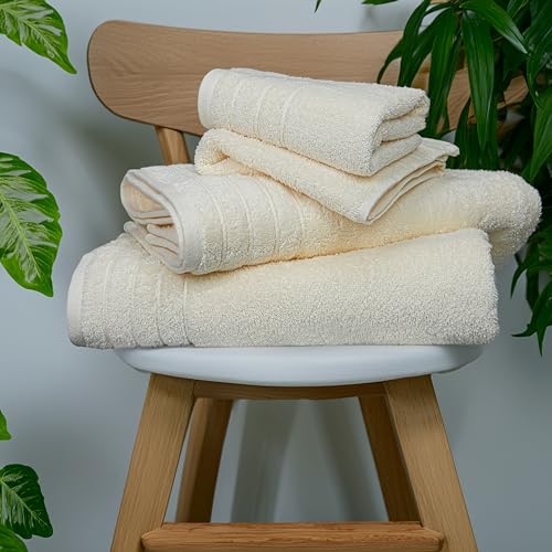 Tens Towels Pack of 8 Towels Set, 2 Extra Large Bath, 2 Hand, 4 Washcloths, 100% Cotton, Lighter Weight, Quicker to Dry, Super Absorbent, Perfect for Bathroom, Cream - color: Cream