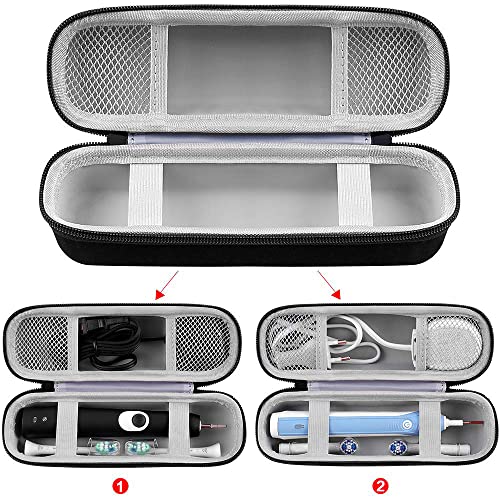 Toothbrush Travel Case Compatible with Oral-B Pro 1000 2000 3000 3500 5000 7500/ for Philips Sonicare ProtectiveClean 4100 6100 5100 6500 7500 Rechargeable Electric Toothbrush (Box Only) -Black - color: Black