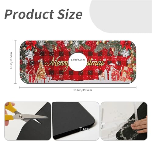 Faucet Fast Absorbent Pad - Snowman Christmas Tree Gift , Suitable For Kitchen, Bathroom, Island And Other Scenes - color: Snowman Christmas Tree Gift