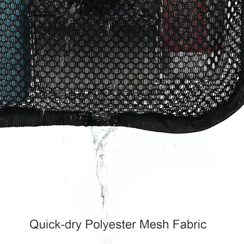 GYEUKHAM Mesh Shower Caddy Hanging Organizer with 7 Pockets and Hooks, Portable Quick Dry Bathroom Storage for College Dorm, Cruise, RV, Gym, Travel Toiletry Bag, Black, 1 Pack - color: Regular-Black-1 Pack