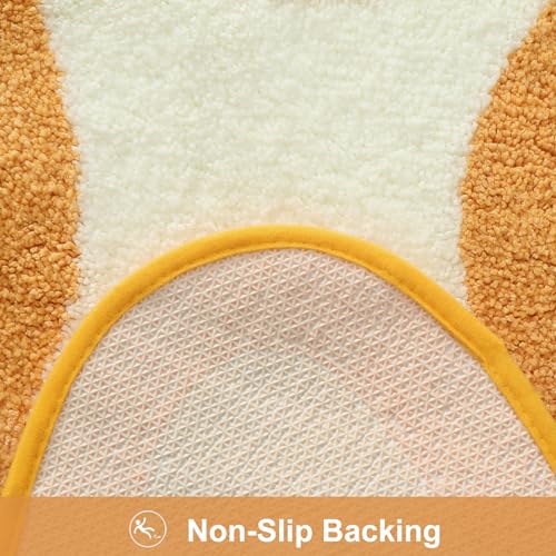 HAOCOO Orange Bathroom Rugs Non Slip Washable, Soft Plush Irregular Shape Non Slip Bath Mat,Microfiber Machine Washable Floor Mat Carpet for Bath Sink Tub Shower - color: Orange, size: 18x25 inch (Irregular)
