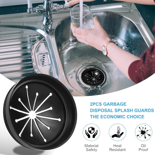 3 3/8" Inch Sink Splash Guard - Rubber Garbage Guard and Disposal Stopper for Whirlaway, Waste King, and GE Models (Black 3 3/8 in) - color: Black 3 3/8 In-2pcs