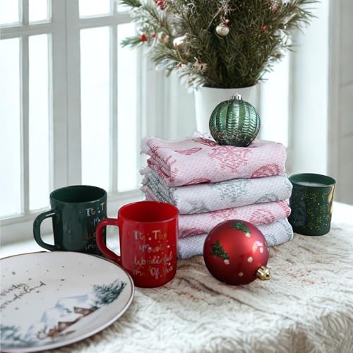 sea me at home Christmas Hand Towels Set of 2, Festive Holiday Bathroom & Kitchen Towels (Santa's Pick) - color: Santa's Pick