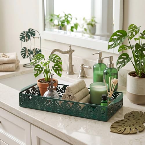 Tropical Monstera Toilet Paper Basket Cute Metal Toilet Tank Paper Holder with Handle Bathroom Storage Organizer Coquettish Preppy Accessories Decor for Bathroom Restroom - style: Tropical Monstera