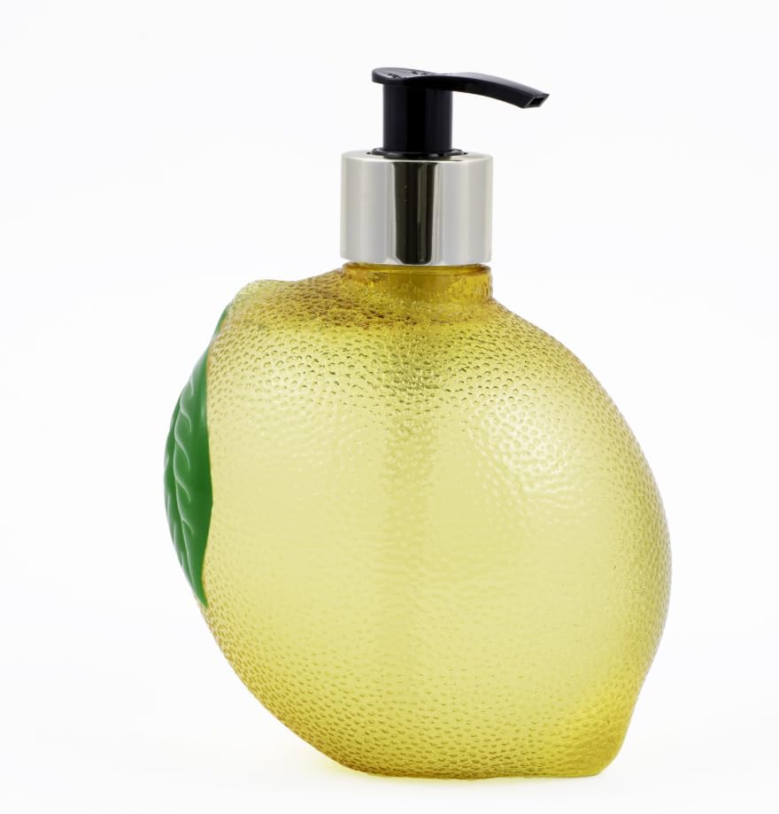 Simple Pleasures Lemon Limoncello Scented Liquid Hand Soap Dispenser - Plastic Novelty Decorative Refillable Hand Pump for Kitchen Countertops and Bathroom Sinks - color: Lemon