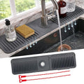 Faucet Mat for Kitchen Sink – 24 Inch Silicone Sink Splash Guard with 2 FREE Drain Cleaning Rods, Food-Grade Kitchen Faucet Mat, Self-Draining Countertop Protector for Kitchen & Bathroom