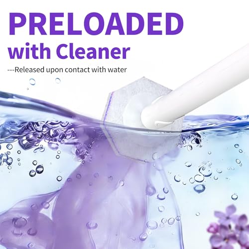 Toilet Bowl Wand Refills for Clorox, Toilet Bowl Cleaner Refill Pads | 80 Count Disposable Toilet Brush Heads, Pre-Loaded Cleaning Formula, Lavender Scent, Toilet&Bathroom Cleaning Supplies - size: 80 Count Purple