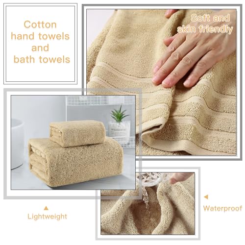 32PCS Bathroom Accessory Set Bathroom Accessories Set Beige Bathroom Set, Shower Curtain Set, 2 Piece Bath Towel Set, 3PC Soap Dispenser, Toilet Brush & Trash Can - size: Bath Set+Oil Paint Shower Curtain+Towel Set, style: Beige
