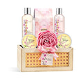 Cherry Blossom Spa Gift Basket for Women – Luxury Bath & Body Gift Set with Shower Gel, Bubble Bath, Body Scrub, Lotion & Bath Salts – Mother’s Day Self Care Gift for Mom