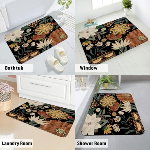 MitoVilla Boho Bathroom Runner Rugs - 2 Pieces, 20" x 32", Boho - Flower02 - color: Boho - Flower02, size: 20" x 32" - 2Pcs