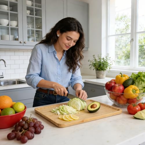 Bamboo Serving Tray Rectangle Platter Small, 1, 14.2" x 9.5" x 0.8" | Durable, Breakfast Dinner Food Bed Tray, For Eating, Kitchen Restaurants Patty,Display - size: 14.2" x 9.5" x 0.8"
