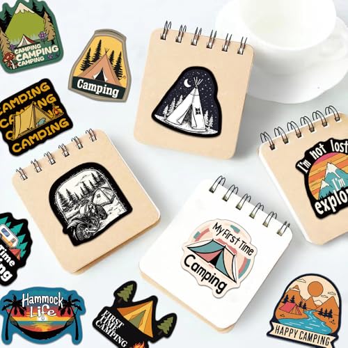 100 Pcs Outdoor Hiking Adventure Camping Stickers Set Wilderness Nature Travel Wildlife Waterproof Vinyl Sticker for Water Bottles Laptops Motorcycle Skateboard - style: Camping