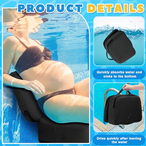 Yerliker 1 Pcs Foldable Hot Tub Booster Seat for Adults Adjustable 2 Heights up to 6.3", Weighted Booster Seat 3D Air Mesh Hot Tub Accessories Quick Dry Micro Dot Non Slip for Spa Bathtub Pool (Black) - color: Black
