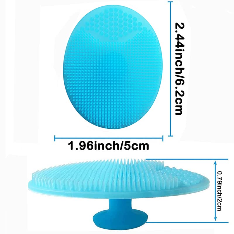 Baby Bath Brush, Baby Cradle Cap Brush, Silicone Massage Brush, Baby Comb, Children's Comb（3pcs） (Blue) - color: Blue