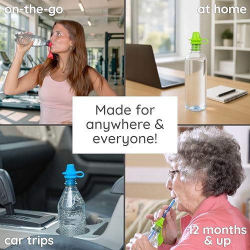 KiddiKap Original Bottle Topper, Silicone Sippy Spout, 2 Pack, Fits 28mm | 98% Spill Proof, Fits 28mm Standard Bottles, Dishwasher Safe, Ages 12 Months+ - size: 2 Count, (Pack of 1)