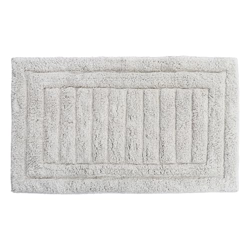 voyzz home Luxurious 100% Cotton Bath Rug Mat - Featuring Ultra-Soft Plushness, Non-Slip Design, Super Water Absorbent and Machine Washable Mats for Bath Floor, Tub and Shower, 17"x24" Striped Grey - color: Grey Striped Single 17x24