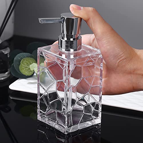 YAUKPH 2 Pack Clear Rust Proof Soap Dispenser | Acrylic material for bathroom and kitchen countertops - color: 2 Pack Clear