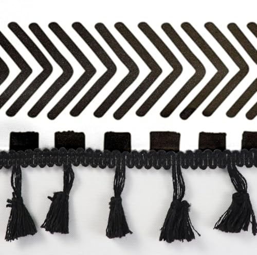 AOFOTO Bohemian Shower Curtain Black and White Geometric Design Shower Curtains with Black Tassel Boho Pattern Shower Curtains for Bathroom Waterproof Fabric Bath Curtain Sets with Hooks 60x72 Inches - color: Black Stripe, size: 60"W x 72"L (Pack of 1)
