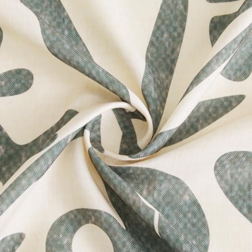 RoomTalks Vintage Floral Faux Linen Shower Curtain for Bathroom in Beige and Greenish - 210GSM Heavy Duty Modern Farmhouse Matisse Flowers Plants Botanical Shower Curtain Set Aesthetic Bathroom Decor - color: Beige and Greenish, size: 72"W x 72"L (Pack of