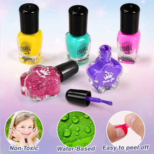 Kids Foot Spa & Nail Kit Set, Kids Spa Day Kit for Girls, Massage Foot Soak Tub and Nail Dryer, Toys Manicure Pedicure Art Salon Girl Gift for 5 6 7 8-12, Christmas Birthday Gifts