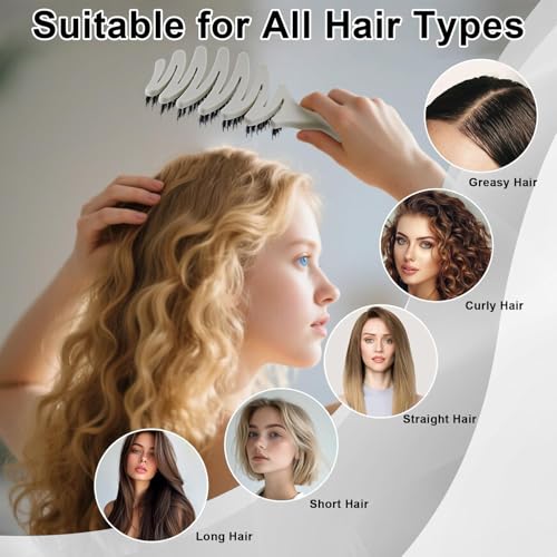 Wet Natural Boar Bristle Hair Brush for Fine Hair - A Great Gift | Smoothing Vented Detangling, Hair Texture, Gentle Scalp Feel, for Women and Men, Paddle, Frizz, Thin Hair, High Quality - color: Light Gray