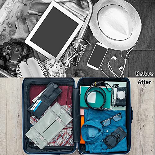 Foldable Clear Hanging Travel Toiletry Bag Cosmetic Organiser Storage - color: Grey