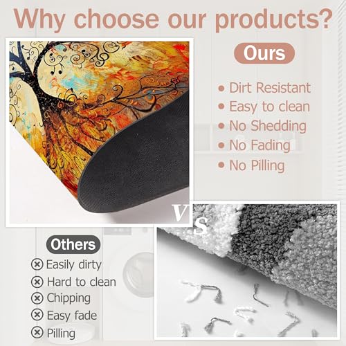 Non Slip Bath Mat,Vintage Life Tree Bathroom Decor,Abstract Tree Diatomaceous Bath Mat Quick Dry Absorbent Bathroom Rugs-Shower Rug for Kitchen Laundry Bathtub Shower 17"x29.5" - color: Vintage Life Tree,abstract Tree