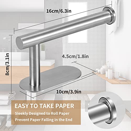 LAYUKI Toilet Paper Holder,Adhesive,Matt Black,Wall Mount,Toilet Paper Roll Holder,no Drilling,Bathroom/Rv/Washroom, SUS 304 Stainless Steel, Rustproof (Black, 1 Piece) - color: Siler, size: 1 Piece