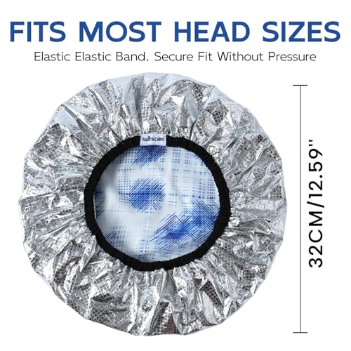 Years calm Shower Cap for Men, Waterproof & Heat-Retaining Hair Treatment Cap – Reusable Men’s Shower Cap with Foil Lining, Elastic Band, for Steam Care, Hair Mask & Oil Conditioning - color: White