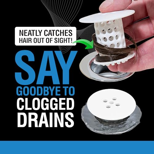 TubShroom Bathtub Drain Hair Catcher – In-Drain Tub Strainer & Clog Prevention Protector, Fits Standard 1.4”–1.75” Tub Drains, Easy Clean, Captures Human & Pet Hair out of Sight (White) - color: White
