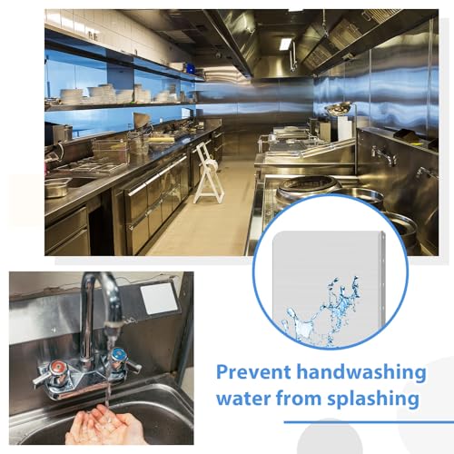 Therwen 2 Pcs Stainless Steel Side Splash Guard for Sink 15 x 20 Inch Wall Mount Guard with Screws Commercial Restaurant Hand Sink and Compartment Prep Sink Kitchen Sink Splash Protector Supply - size: 15 x 20 Inch