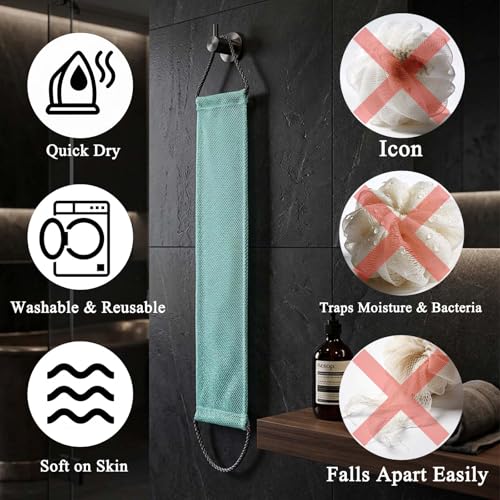3 PCS African Exfoliating Net African Net Sponge,Exfoliating Body Scrubber Back Scrubber for Shower,Exfoliating Washcloth African Net Bath Sponge Exfoliating Net for Men Women Daily Shower Bathing - style: 3PCS Blue+Green+Purple