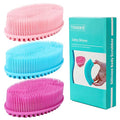 TDHDIKE Silicone Body Scrubber Loofah - Set of 3 Soft Exfoliating Body Bath Shower Scrubber Loofsh Brush for Sensitive Kids Women Men All Kinds of Skin - size: Colors: Unknown