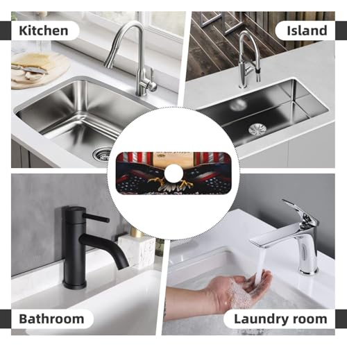 Classic American Old Flag Kitchen sink faucet pad, strong water absorption, anti slip, easy to clean, very suitable for splash and drip prevention, suitable for kitchens and bathrooms - color: Classic American Old Flag We The People Eagle