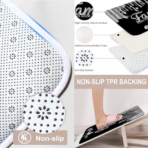 Black and Whit Shower Curtain Bathroom Sets Bling Diamond Family Shower Curtain with Toilet Lid Cover and Non-Slip Rugs 4Pcs, Luxury Shiny Silver Curtains for Bath Laundry Restroom Home Decorations - color: Family