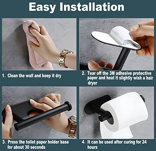 2 PCS Toilet Paper Holder, Premium SUS304 Stainless Steel Rustproof Wall Mounted Toilet Roll Holder No Drilling Toilet Tissues Holder for Bathroom, Washroom, Kitchen (Silver) - color: Silver